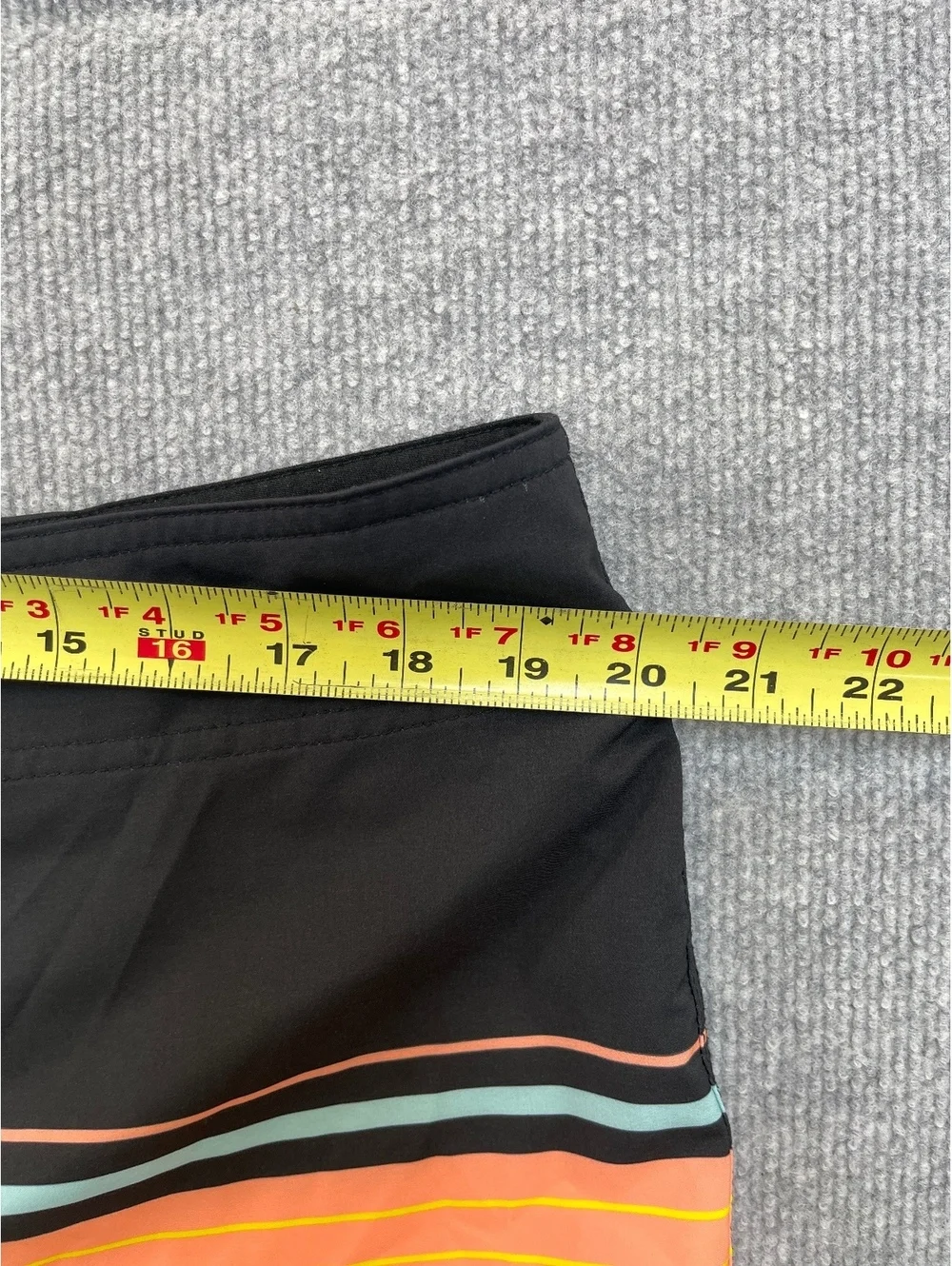 O'Neill Mens Boardshorts Swim Trunks Colorblock Sunset Stripe Turquoise Black